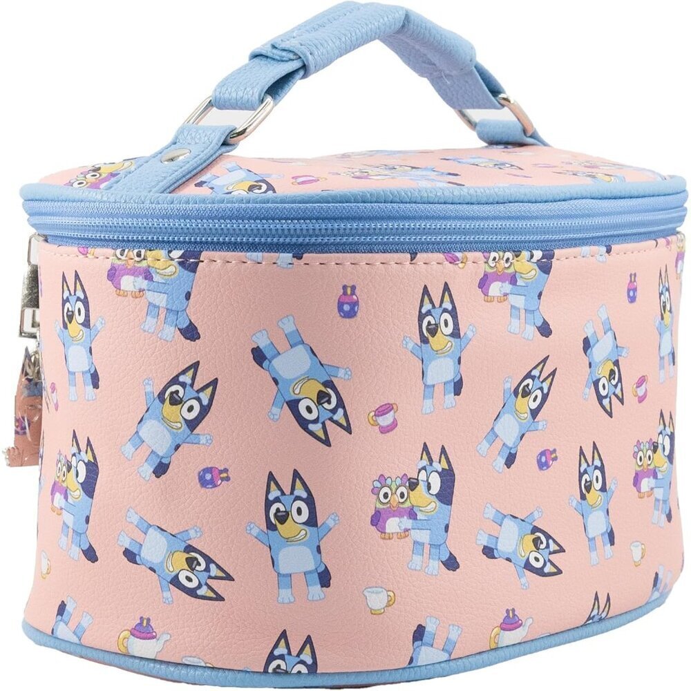 Bluey Makeup Bag Travel Cosmetic Organizer Kids & Women Durable PU Leather
